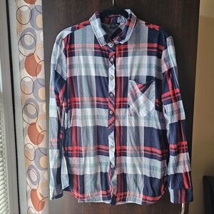 Rue21 Red and Blue Plaid Casual Shirt